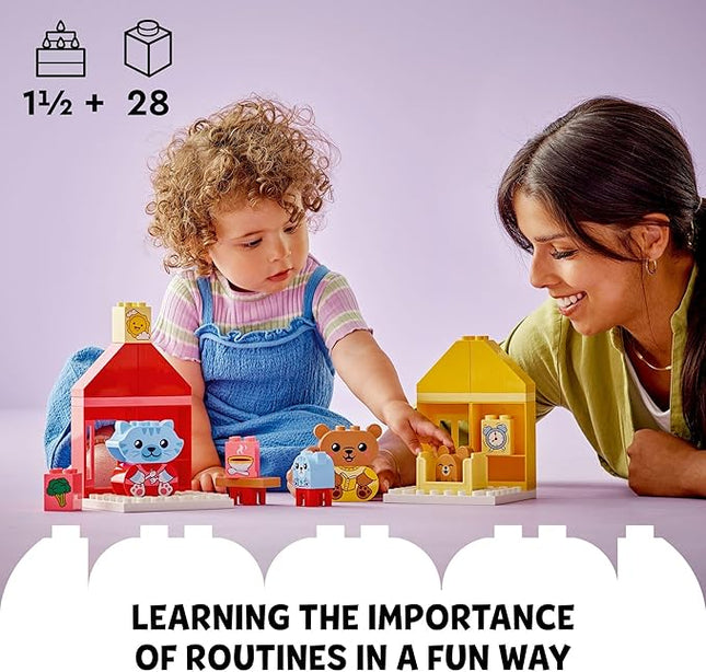 LEGO DUPLO My First Daily Routines: Eating & Bedtime Toy for Social and Emotional Roleplay, Animal Toys, Gift for Preschool Kids Ages 18 Months and Up, Helps Toddlers Explore Feelings, 10414