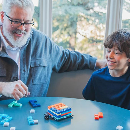 Educational Insights Upzzle - Strategic Stacking Board Games for Kids, Teens & Adults, 2 Player Vertical Puzzle Building Challenge, 3D Brain Teaser, Family Game Night Activities & Gifts for Ages 7+