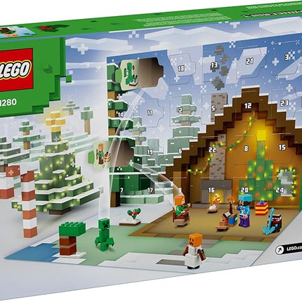LEGO Minecraft Advent Calendar 2025 Building Toy - Kids Holiday Countdown Set for Boys & Girls, Ages 7+ - 24 Buildable Surprises & 8 Minifigures for Gamers - Collectible Gift for Christmas - 21280