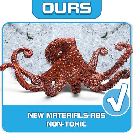 12 Pack Ocean Animal Toys with Educational Booklet for Kids, Realistic Soft Plastic Creatures Model Figures for Toddler Boys Girls, Under the Sea Party Favor, Birthday Gifts Water Table Toy