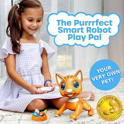 Power Your Fun Robo Pets Cat Toy for Girls and Boys - Remote Control Robot Toy Interactive Hand Motion Gestures, Smart STEM Programmable Treats Toys, Walking, Dancing Robot Pet Cat for Kids