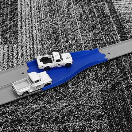 Track Add-On Pack - Compatible with Hot Wheels Track | Made with Eco-Friendly PLA Plastic, Versatile Track Layout Pieces (Blue)