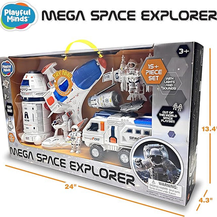 – Rocket Space Toy, Kids Spaceship Playset Includes Space Shuttle, Astronauts, Take Apart Outer Space Adventure Set for Boys and Girls, Lights and Sounds, 15-Piece Set STEM Toy