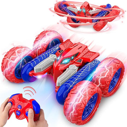 Remote Control Car Toys: Double Sided RC Cars Outdoor Toy for 4 5 6 7 8 9 10 Year Old Boys Girls Ages 5-7 Christmas Birthday Gifts Stocking Stuffers for Grandkids Rechargeable Upright Stunt Car