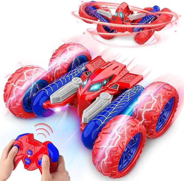 Remote Control Car Toys: Double Sided RC Cars Outdoor Toy for 4 5 6 7 8 9 10 Year Old Boys Girls Ages 5-7 Christmas Birthday Gifts Stocking Stuffers for Grandkids Rechargeable Upright Stunt Car