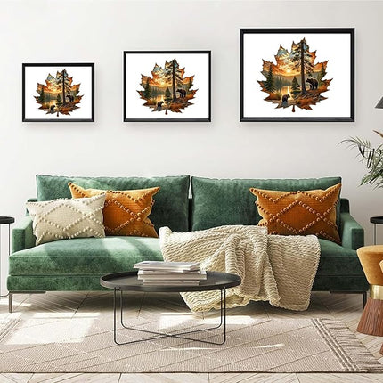 Wooden Puzzles, 149 Pieces Maple Leaf Jigsaw Puzzles, Unique Shaped Wooden Puzzle for Adults and Kids, Family Game(Maple Leaf, Large)