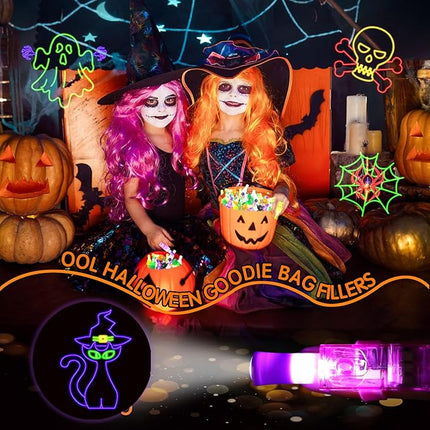 Halloween Party Favors for Kids, 36 Pcs LED Finger Lights Glow in The Dark Light Up Toys Halloween Goodie Bag Fillers Treats Stuffers for Halloween Party Classroom Prizes Bulk Trick or Treat Toy Gifts