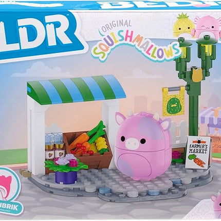 BLDR Squishmallows Patty's Farmers Market Building Set - Patty The Pink Cow Buildable Figure - Squishmallows Fans 8+, 0046