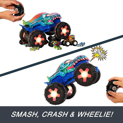 Hot Wheels Monster Trucks 1:15 Scale Mega-Wrex Alive Battery-Powered RC Vehicle with Lights & Sounds