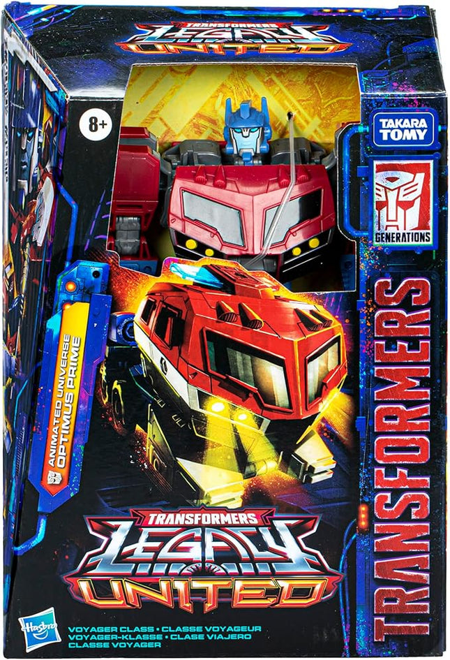 Transformers Legacy United Voyager Class Animated Universe Optimus Prime, 7-Inch Converting Action Figure, 8+