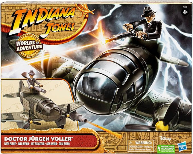 Indiana Jones Worlds of Adventure Doctor Jürgen Voller with Plane Action Figure Set, 2.5-inch, Action Figures for Kids Ages 4 and Up