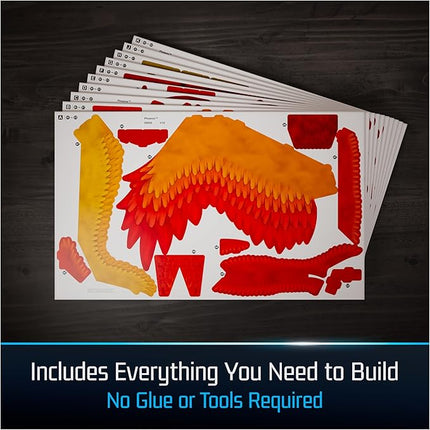 4D Build, Harry Potter Fawkes Phoenix 3D Model Kit with Stand, Harry Potter Collectibles & Desk Décor, Adult Puzzle, Building Toys, 172 Pieces, 3D Puzzles, Gift Ideas for Ages 12 & Up