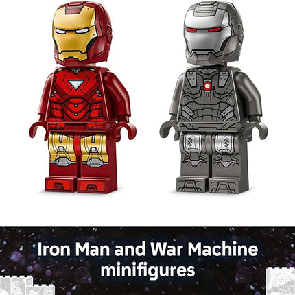 LEGO Marvel Iron Man & War Machine vs. Hammer Drones Building Toy - Pretend Play Set W/ 2 Toy Minifigures - Kids Building Blocks for Boys & Girls, Ages 7+ - Gift Idea for Birthdays - 76320