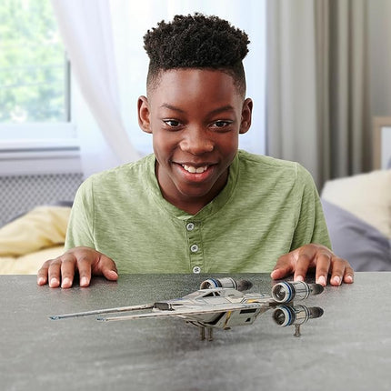 Jazwares Star Wars Micro Galaxy Squadron U-Wing Starfighter - 12-Inch Vehicle with Foldout Wings, Troop Bay, Sniper Gun, and Three 1-Inch Micro Figure Accessories