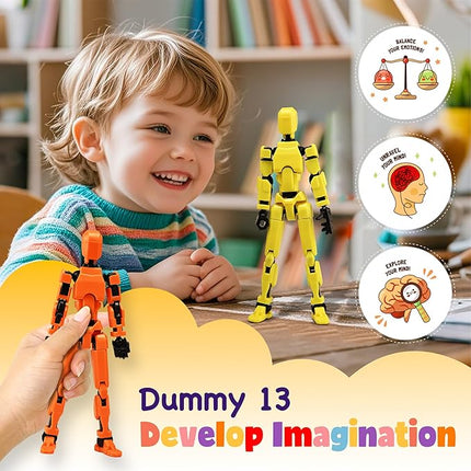 【Assembly Required】【Shoulder Armor Upgrade】 10pcs Lucky 13 Action Figures, Dummy Titan 13 Action Figures, Multi-Jointed Movable，with 3 Hand-Shapes, 4 Weapons (10PCS)