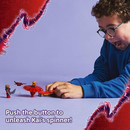 LEGO NINJAGO Kai's Dragon Spinjitzu Spinner - Spinning Blade Battle Building Toy for Kids, Boys and Girls, Ages 6+ - with 2 Minifigures - Gift Idea for Birthdays - 71823