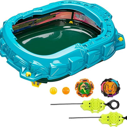 Beyblade Burst QuadStrike Light Ignite Battle Set Stadium, 2 Spinning Tops, and 2 Launchers, Toys for 8 Year Old Boys & Girls & Up (Amazon Exclusive)