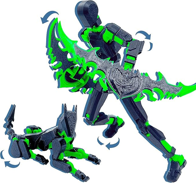 T13 (Assembly Completed) Action Figure Set, 3D Printed Toys Robo 13 Dummy 13 Titan 13 Nova 13 Stick Titan (Black + Green)