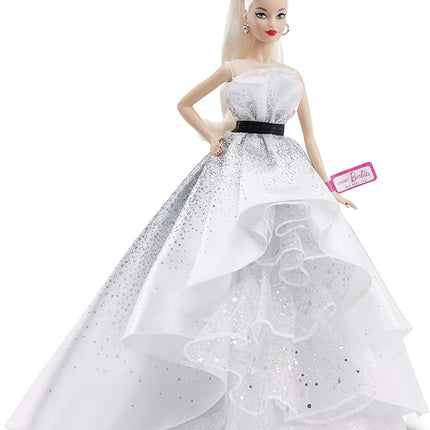 Barbie Collector 60th Anniversary Doll, Blonde, with Diamond-Inspired Gown