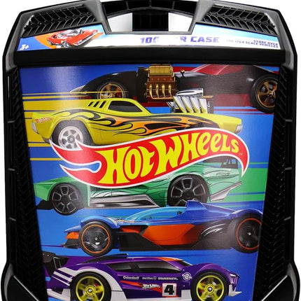 Hot Wheels 100-Car Storage Case – Large Capacity Organizer for 1:64 Die-Cast Vehicles with Handle and Latch, Durable Portable Carrying Case for Kids, Travel, and Toy Car Collectors