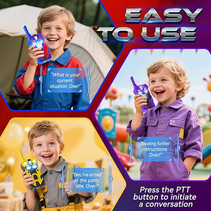 Transform Walkie Talkies for Kids Robot Toys, 3 Pack with Cool Light-Up Eyes & 2500 FT Range, Outdoor Camping Toys, Birthday Gifts for Boys Girls Ages 3-12