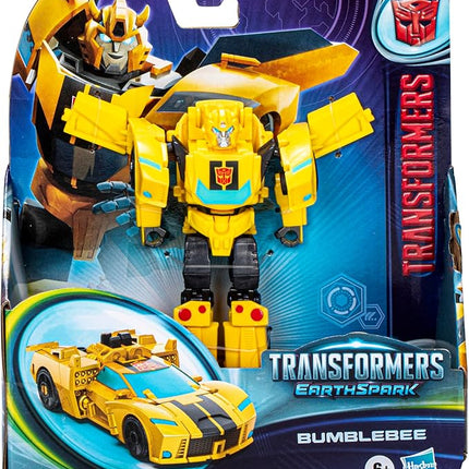 Transformers EarthSpark Warrior Class Bumblebee 5-Inch Robot Action Figure, Converts in 19 Steps, Interactive Toys for Boys and Girls Ages 6 and Up