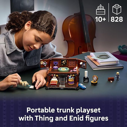 LEGO Wednesday Thing’s Apartment Building Toy - Transforming Trunk Playset W/Poseable Thing & Enid Sinclair Minidoll - Wednesday Merch for Girls & Boys, Ages 10+ - Gift Idea for Birthdays - 76785