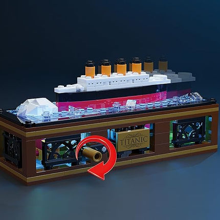 Brick Loot Titanic Iceberg Model Kit – 319-Piece Ship Building Set with LED Lights, DIY Architecture Kit for Adults & Teens, Compatible Bricks, Educational STEM Toy, Collectible Display Gift
