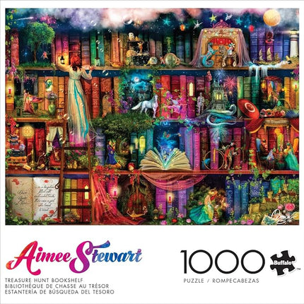 Buffalo Games - Aimee Stewart - Treasure Hunt Bookshelf - 1000 Piece Jigsaw Puzzle for Adults -Challenging Puzzle Perfect for Game Nights - Finished Size is 26.75 x 19.75