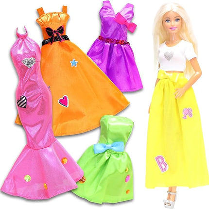 Barbie Be a Real Fashion Designer Neon Edition – DIY Dress-Up Craft Kit with Neon Fabrics & Accessories – Design Custom Outfits for Barbie Dolls – Gift for Creative Girls Ages 6+