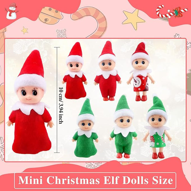 12 Pcs Christmas Baby Dolls Mini Elf Dolls Xmas Twins Dolls Craft Cute Tiny Christmas Elves for Christmas Decoration Stocking Stuffers Kids Toys Party Gift