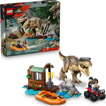 LEGO Jurassic World T. rex River Escape - Dinosaur Toy for Kids, Boys, and Girls, Ages 5-7 - Jurassic World Toy Boat Minifigures - Creative Dinosaur Gift for Movie Fans - 76975