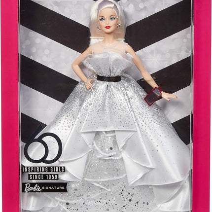 Barbie Collector 60th Anniversary Doll, Blonde, with Diamond-Inspired Gown