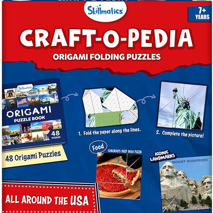 Skillmatics Origami Puzzle Book - 48 Folding Puzzles for Kids, Fun STEM Toy & Brain Teasers, Educational & Travel Gifts for Ages 8, 9, 10 and Up