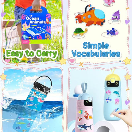 Benresive Reusable Sticker Books for Kids 2-4, Sticker Books for Toddlers 1-3 2-4, Toddler Travel Toys Activities Crafts Gifts - Ocean