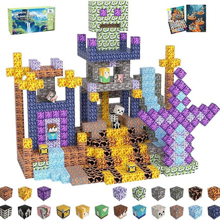 Magnetic Blocks, Magnetic Tiles Building Blocks, Magnet Cubes STEM Sensory Game Toys Christmas Birthday Gifts for Kids Boys Girls Age 3+ (Sword)