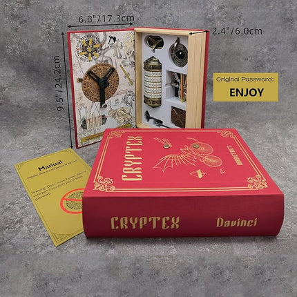 Da Vinci Code Mini Cryptex Metal Puzzle Box Set - 6PCS 3D Brain Teasers, IQ Challenge for Adults Teens, Gift for Christmas Birthday Valentine's Day, Anniversary & Family Party Game