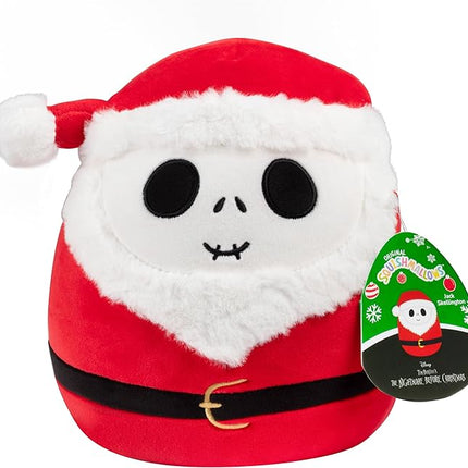 Squishmallows Original 8-Inch Jack Skellington Santa Claus- Nightmare Before Christmas - Official Jazwares Disney Plush - Collectible Soft & Squishy Stuffed Animal Toy - Gift for Kids, Girls & Boys