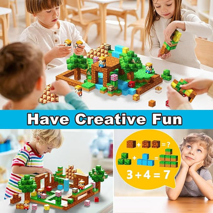 Magnetic Blocks Building Toys: Upgraded Adventure Magnetic Building Blocks Game Set for Kids Ages 3+, 48PCS Construction Toys STEM Sensory Educational Christmas Birthday Gifts