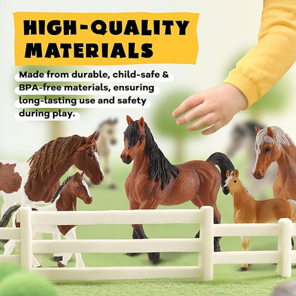 10PCS Horse Figurine Set Realistic Horse Figure Toys for Toddlers Educational Gift for Kids Perfect Party Favors Animal Figure Learnig Toys