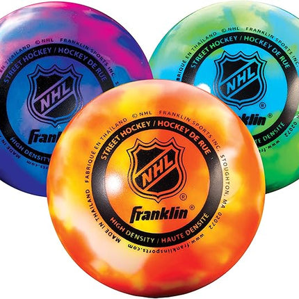 Franklin Sports NHL Street Hockey Balls - No Bounce Outdoor Street + Roller Hockey Balls - Official Size for Youth + Adult Street Hockey - Assorted Colors - 1, 2, 3, and 15 Bulk Packs