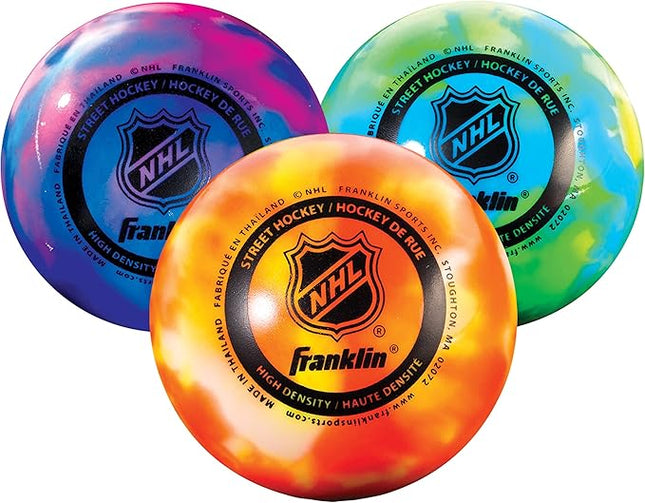Franklin Sports NHL Street Hockey Balls - No Bounce Outdoor Street + Roller Hockey Balls - Official Size for Youth + Adult Street Hockey - Assorted Colors - 1, 2, 3, and 15 Bulk Packs