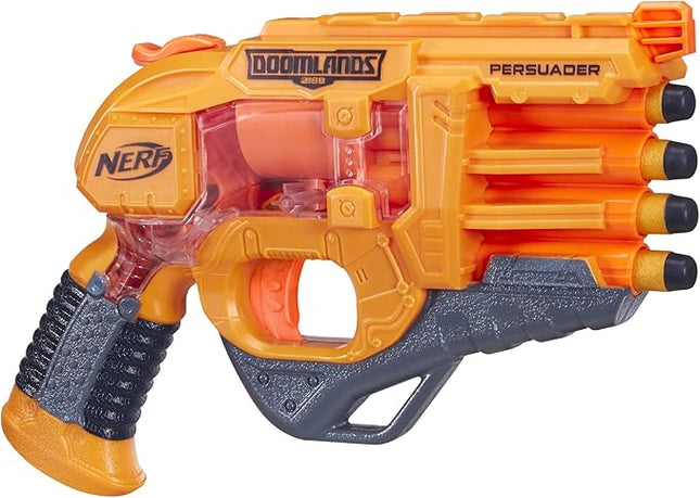 NERF Persuader Doomlands Toy Blaster With Hammer Action And 4 Official Nerf Doomlands Darts For Kids, Teens, And Adults