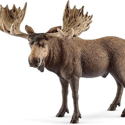 Schleich Wild Life Moose Bull Figurine - Wild Animal Toy Figurine, Durable for Education and Imaginative Play for Boys and Girls, Gift for Kids Ages 3+