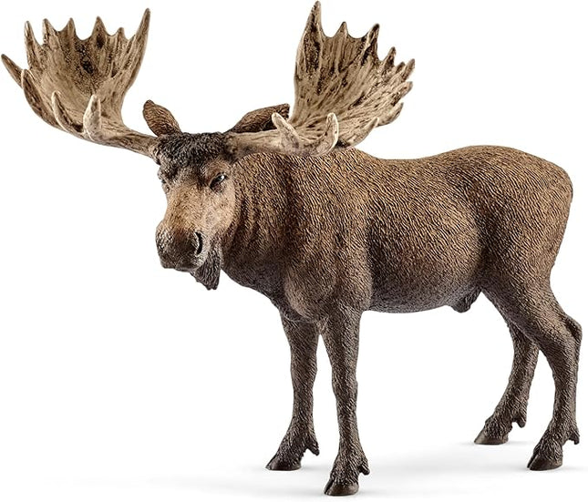 Schleich Wild Life Moose Bull Figurine - Wild Animal Toy Figurine, Durable for Education and Imaginative Play for Boys and Girls, Gift for Kids Ages 3+