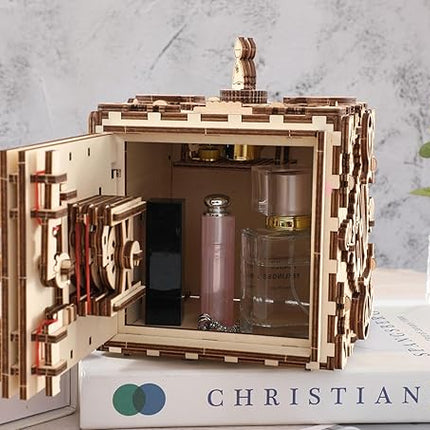 3D Wooden Puzzle for Adults Music Box, Dancer’s Secret Box with Password Lock, DIY Mechanical Jewelry Storage with Melody, Decorative for Christmas or Birthday