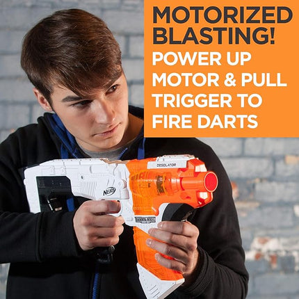 Nerf Desolator Doomlands Toy Blaster with 10-Dart Clip and 10 Official Doomlands Elite Darts for Kids, Teens, and Adults, Multicolor