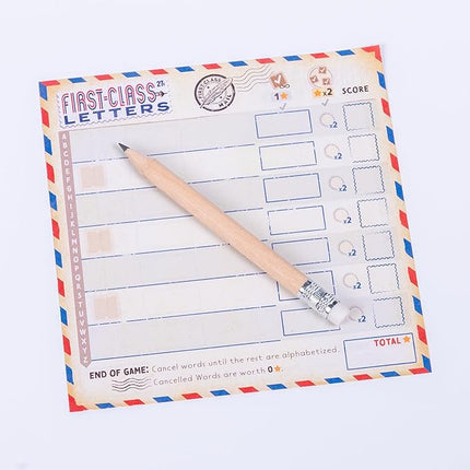 GameHead First-Class Letters, Roll & Write Word Game for Families and Parties, Ages 8+, 1-100 Players, Fast Paced 20 Minute Play Time, Fun and Travel Friendly