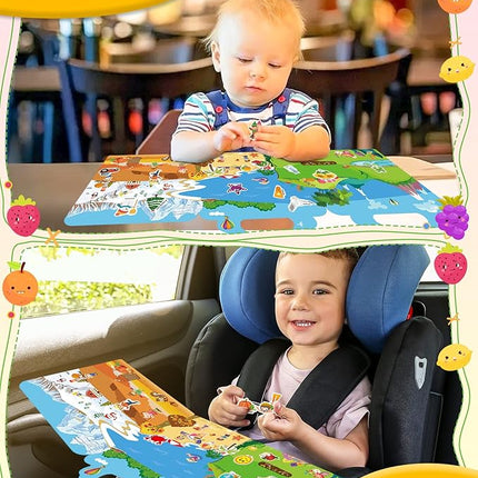 Benresive Reusable Sticker Book for Toddlers 2-4 Years, Fun Travel Stickers for Kids, Waterproof Sticker Books for Toddlers 1-3, Crafts Activities for Todddlers 1-3 2-4 3-5 - Season
