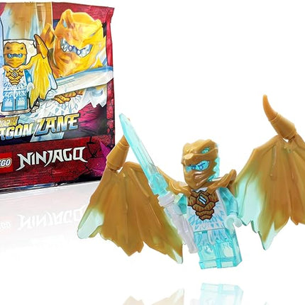 LEGO NINJAGO Crystalized Minifigure - Zane (Golden Dragon) with Wings and Sword